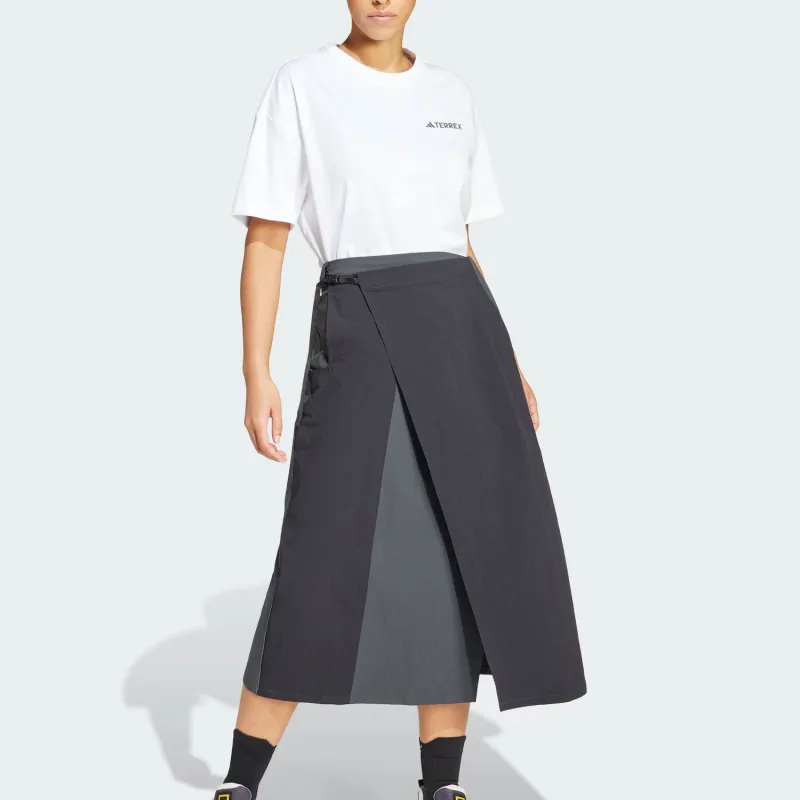 Adidas x National Geographic TerrexDisney Casual Long Skirt Women's Black-1