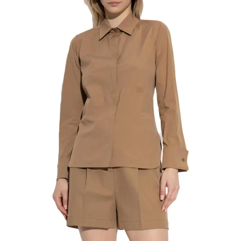 MaxMara Ala Logo Detailed Long Sleeved Shirt-2