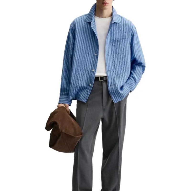 ZARA Shirts Men Blue/White-2