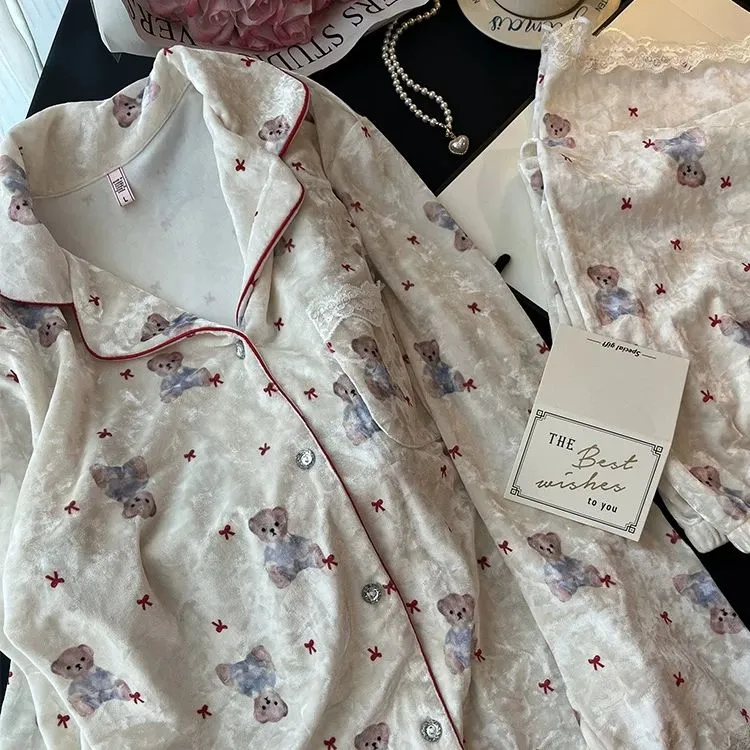 WANANNI Pajama Set Women's Shopping Bag White-4