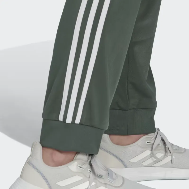Adidas Essential WARM-UP SLIM TAPERED 3-STRIPES TRACK PANTS Knitted Sports Pants Women's Green-5