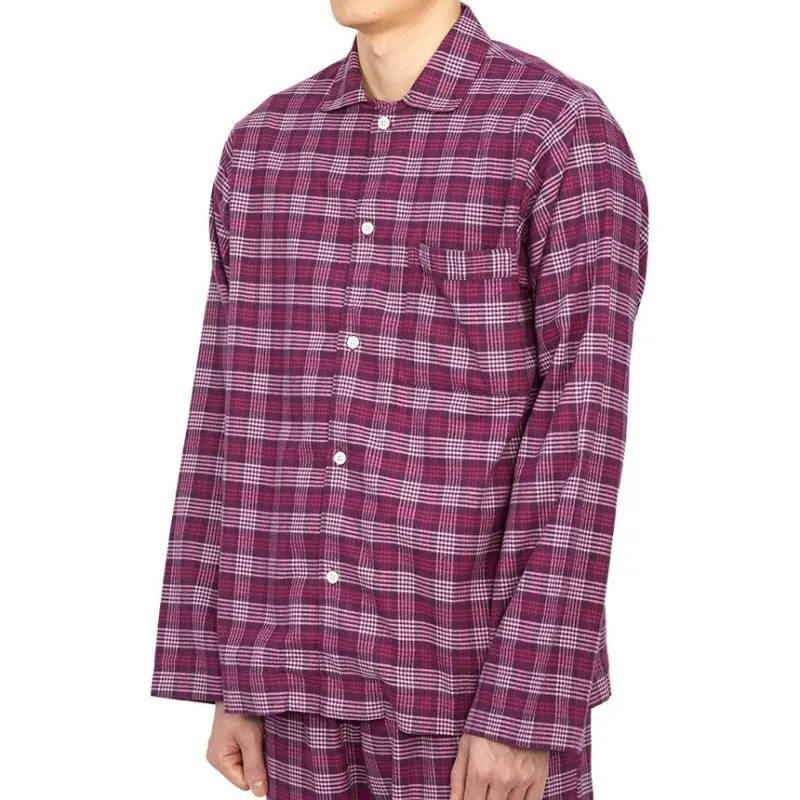 TEKLA Pajama Top Men's Red Purple Color-3