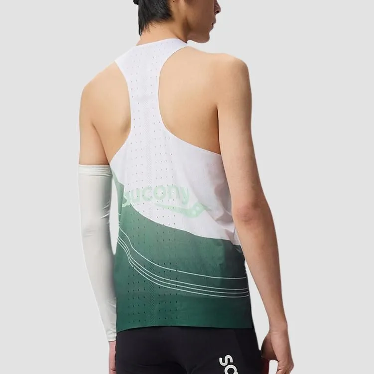Saucony Tank Top Unisex Peacock Green Gradient Print-3