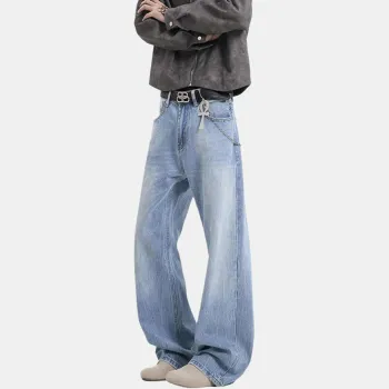 QOTRIOCK Jeans Men's Light Blue