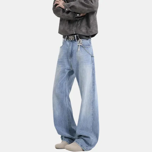 QOTRIOCK Jeans Men's Light Blue
