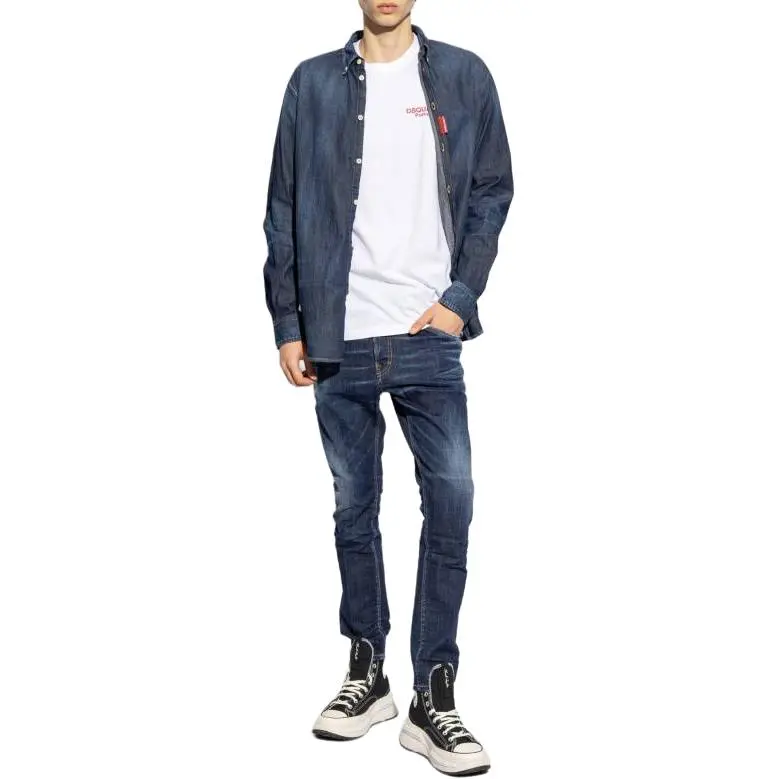DSQUARED 2 Skater Logo Patch Denim Jeans-4