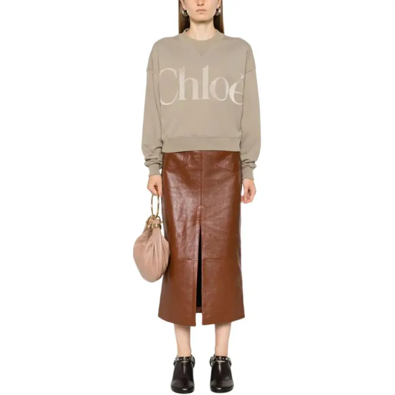 Chloé Logo Detailed Crewneck Sweatshirt-1