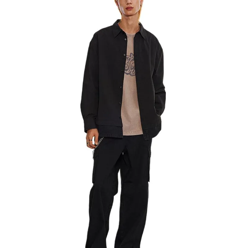 H&M Shirts Men Dark Brown-1