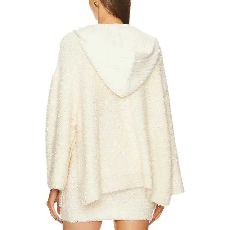 GRLFRND Velvet feel Coat Women's Ivory White-1