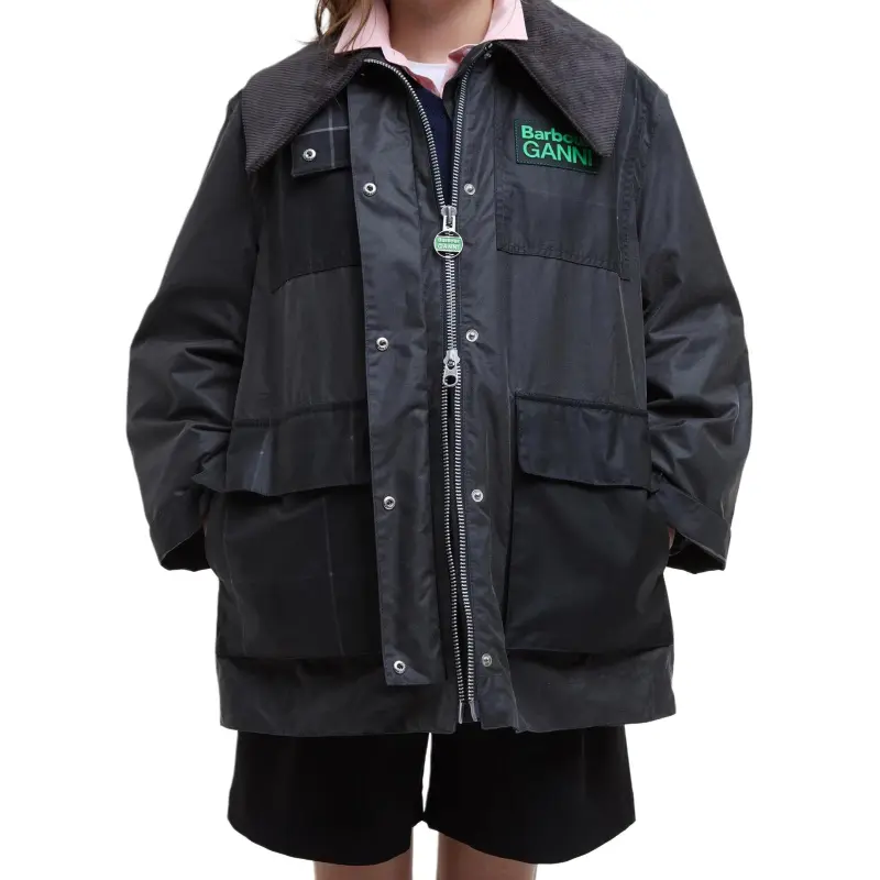 BARBOUR X Ganni Waxed Coat-2