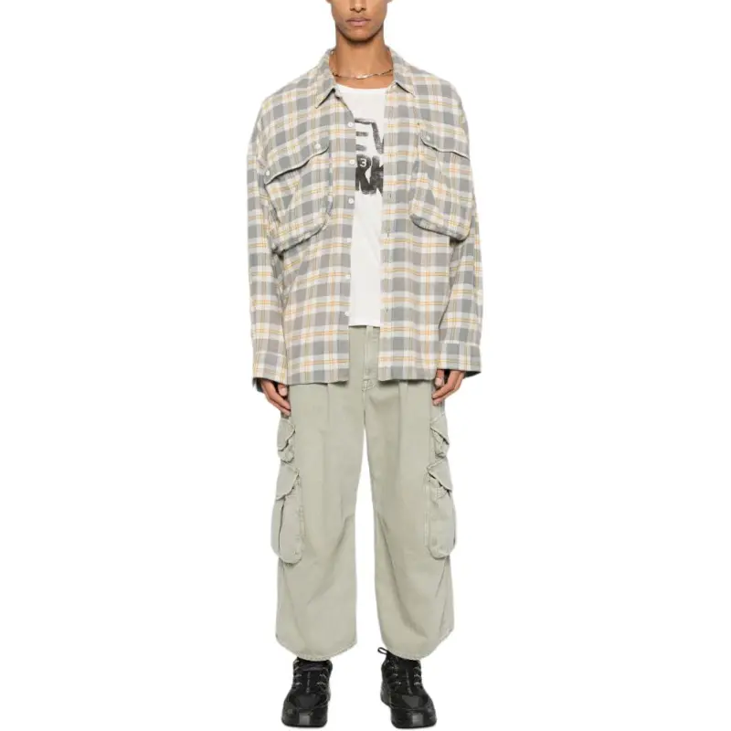 R13 Cropped Cargo Trousers-3
