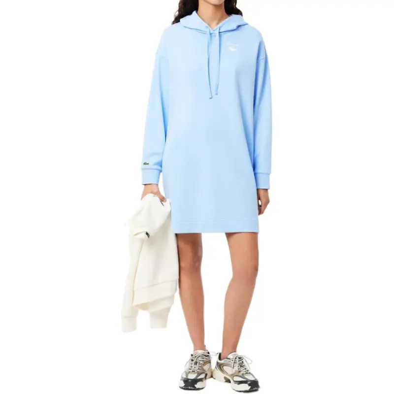 LACOSTE Long Sleeved Dress Women's Light Blue-1