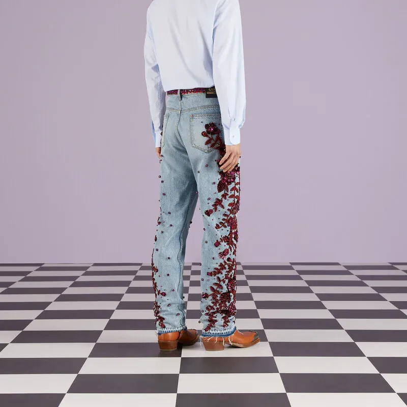 GUCCI Jeans Men Light Blue-3