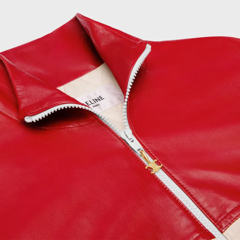 CELINE SS23 Leather Jacket Women's Red-2