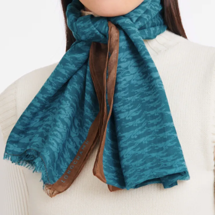 LONGCHAMP Modal Shawls Women's Peacock Blue-1