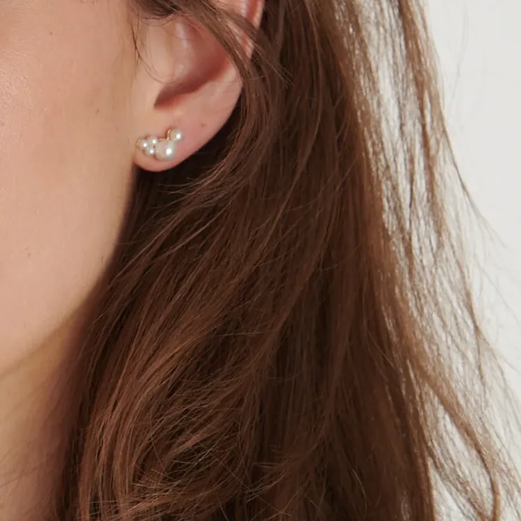 SOPHIE BILLE BRAHE 14K Gold Freshwater Pearl Stud Earrings Women's White-1