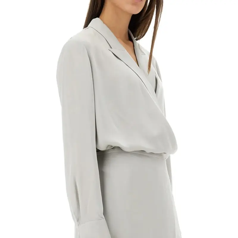 THEORY V Neck Draped Blouse-2