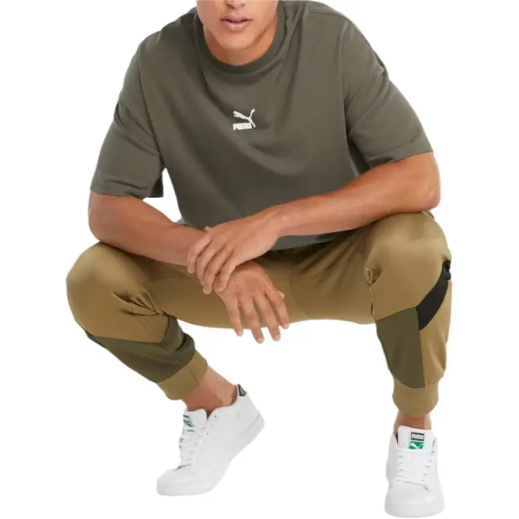 PUMA T Shirts Men Olive-4