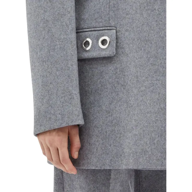 MSGM Eyelet embellished Single breasted Blazer-4