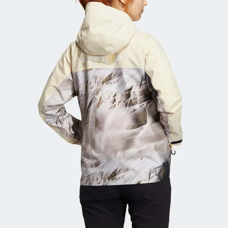 Adidas Outdoor Hiking Water-Resistant Windproof Other Windbreaker Jacket Women's Earth Yellow-1