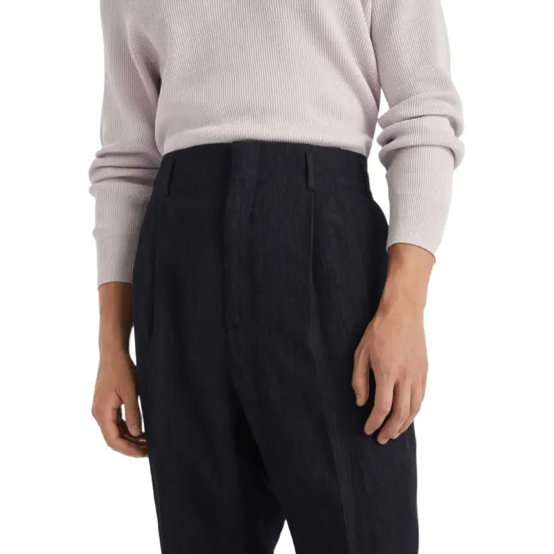 Brunello Cucinelli Washed effect Linen Trousers-4