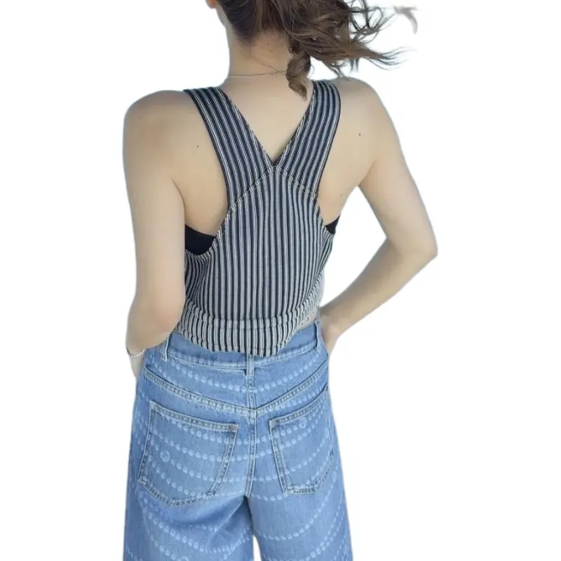 CHANEL 25P Spring Summer Preview Collection Camisole Women's Blue White-3