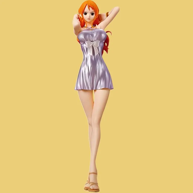 BANPRESTO Nami Glass Factory Sparkling Charm One Piece Violet Metallic Ver. Special Ver. Bonus Gifts 25cm-2