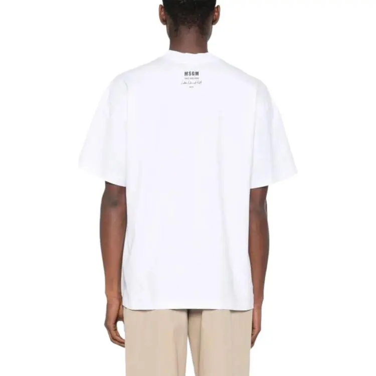 MSGM Patch Detailed Crewneck T Shirt-3