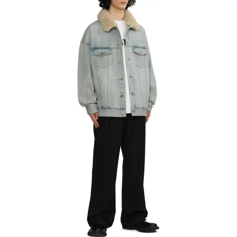 WE11DONE Shearling collar Denim Jacket-2