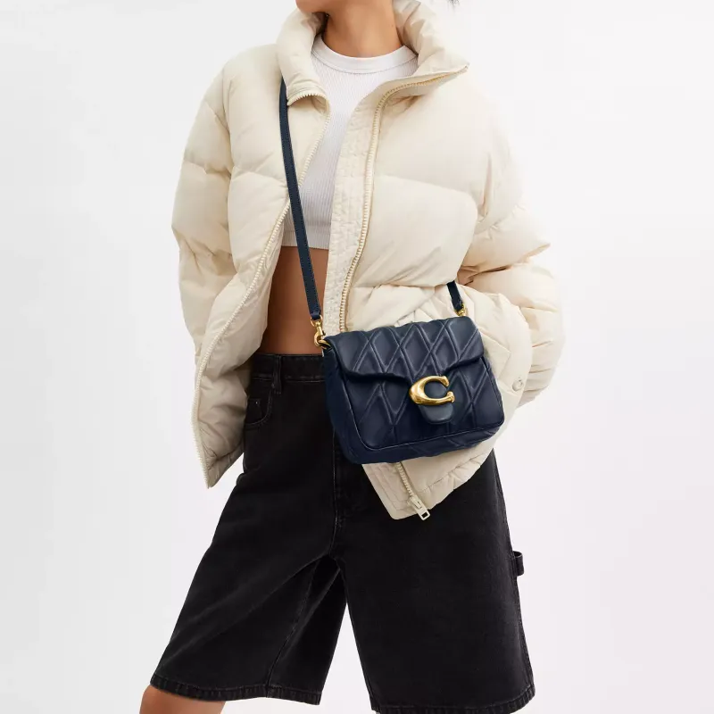 COACH Tabby Nappa Leather Crossbody Bag Shoulder Bag Small Size Women's Marine Blue-5