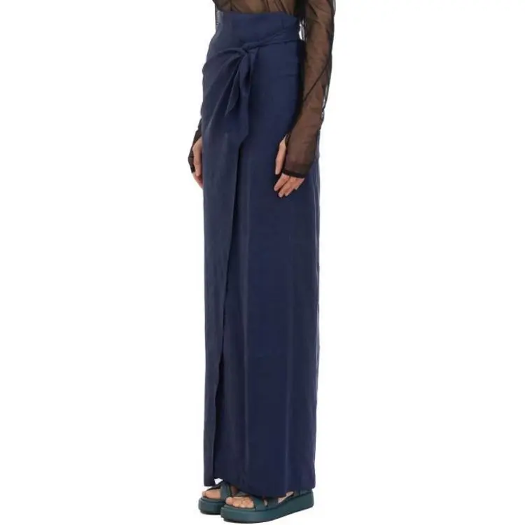 CORTANA Casual Long Skirt Women's Blue-3