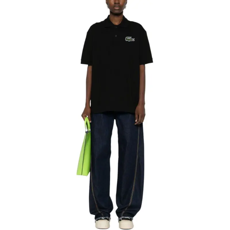 LACOSTE Logo Embroidered Short Sleeved Polo Shirt-3