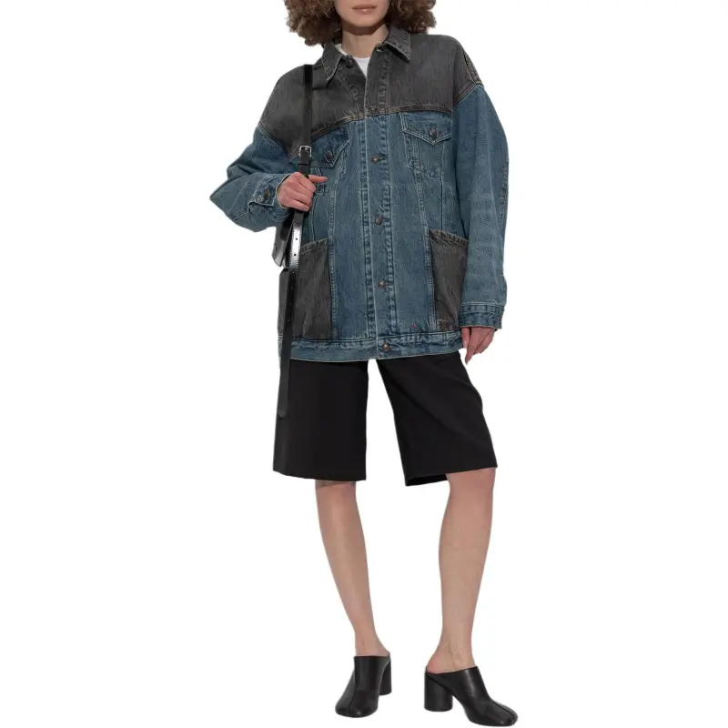 R13 Asymmetric Wrap Front Shorts-3