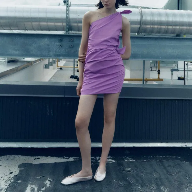 ZARA Sleeveless Dress Women's Pink/purple-3
