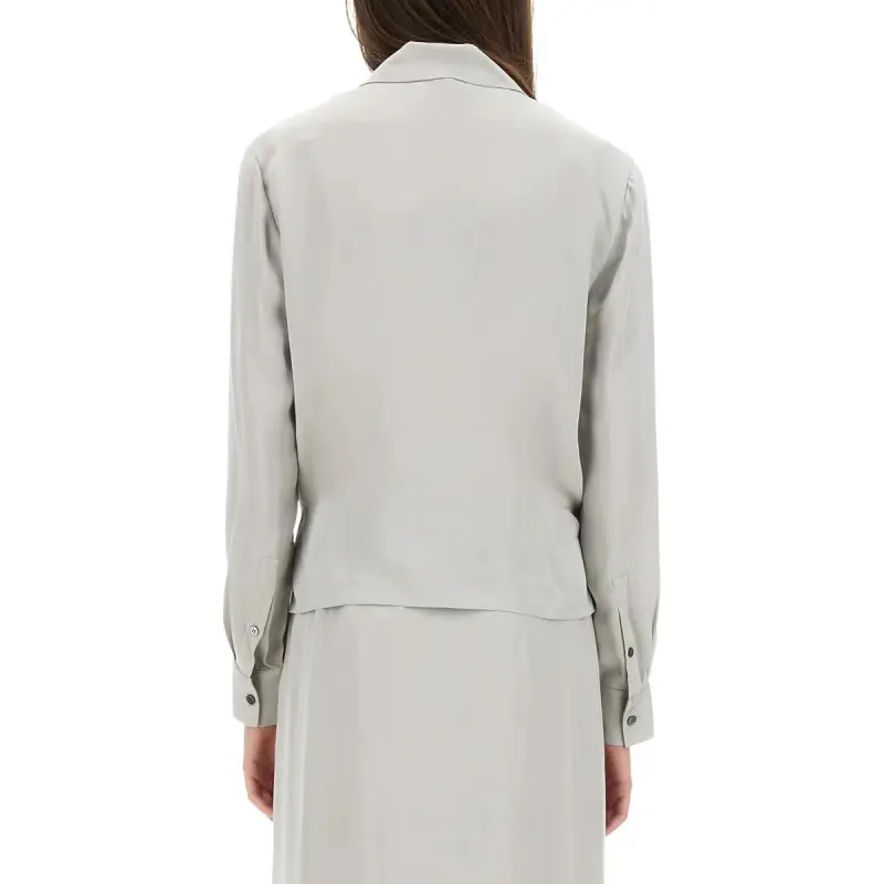 THEORY V Neck Draped Blouse-1