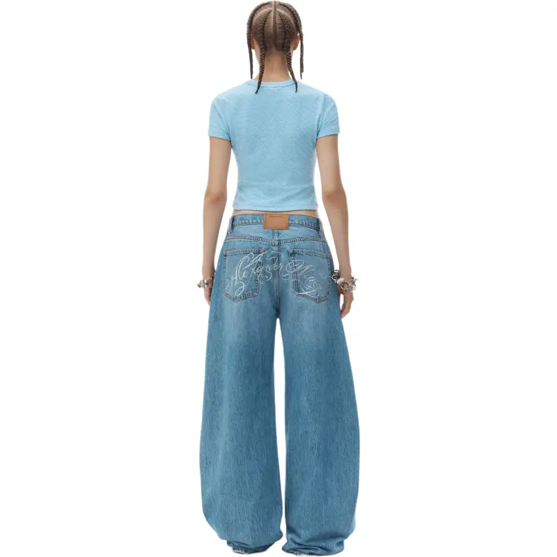 T By Alexander Wang Crew Neck Short Sleeve Baby Tee Sky Blue-2