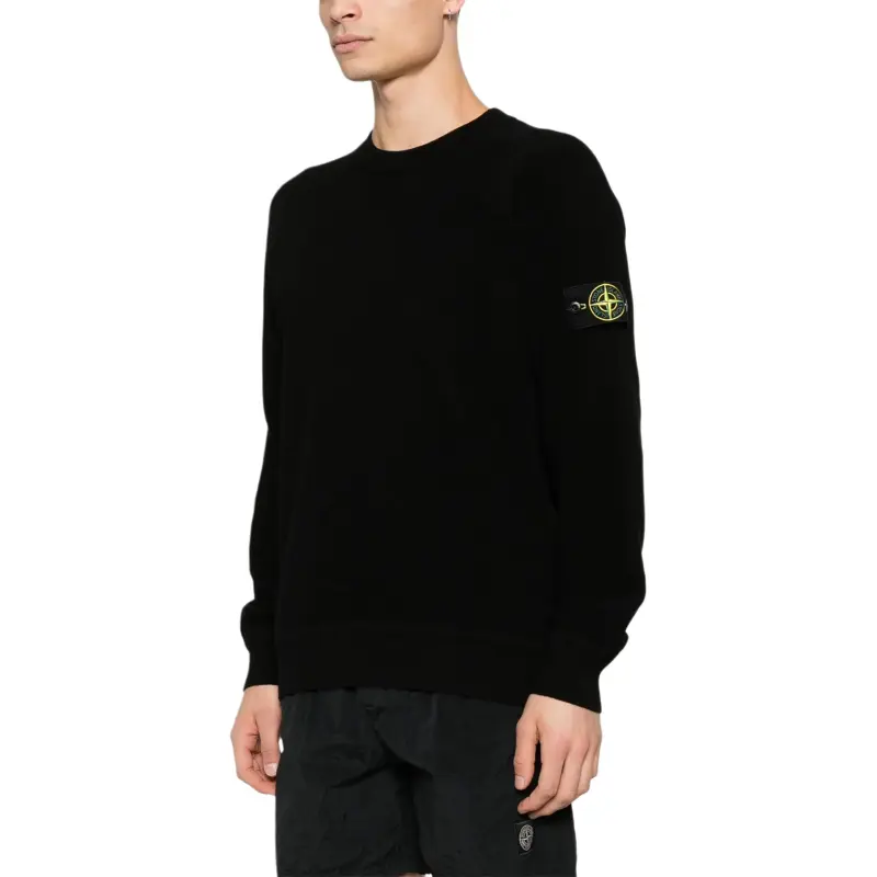 STONE ISLAND Logo Crewneck Black-3