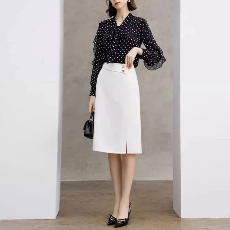 Yan Domain Shirt Women's Black Polka Dot-4