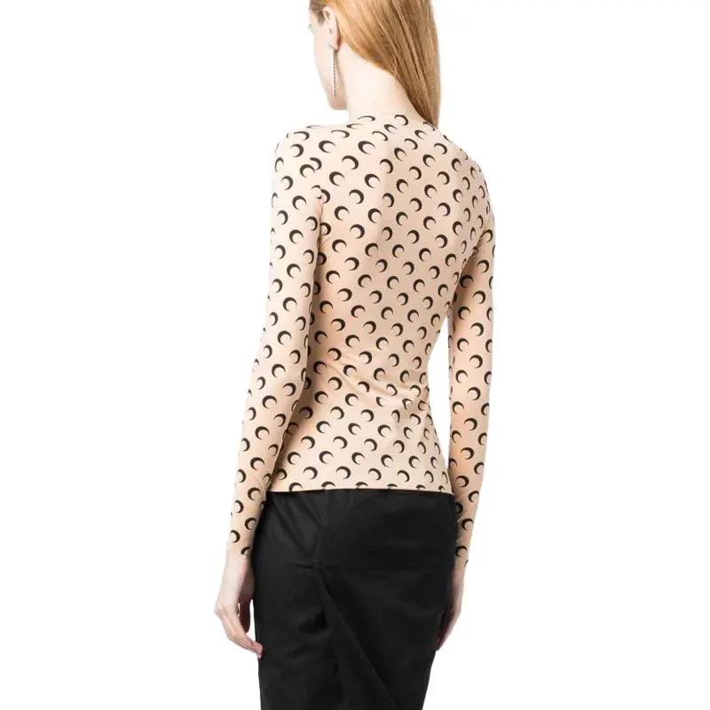Marine Serre Crescent Moon print Second skin Top-4