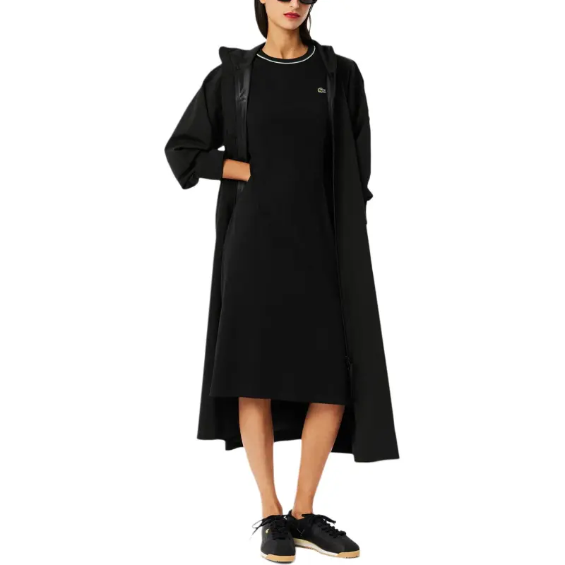 LACOSTE Short Sleeved Dresses Women's Black-3