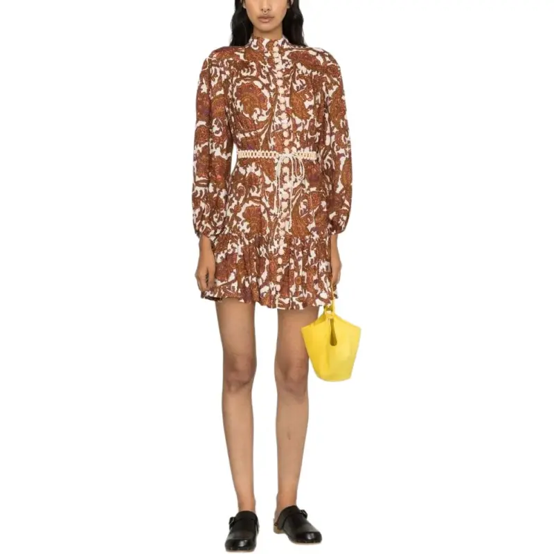 Zimmermann Tiggy Paisley-Printed Belted Shirt Dress-2