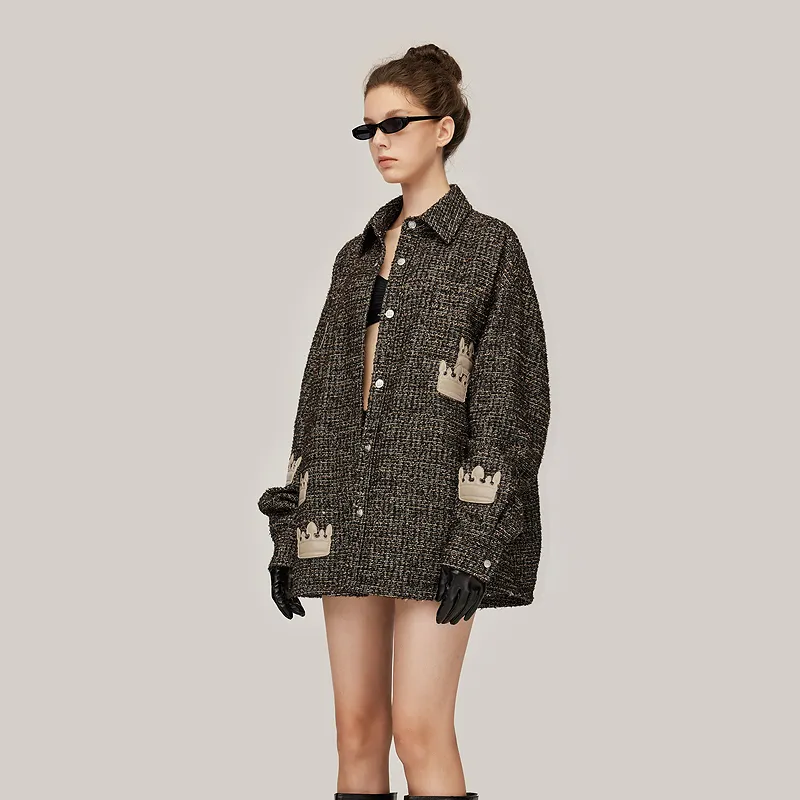 GF Ferré Jackets & Coats Unisex Brown With Print-3