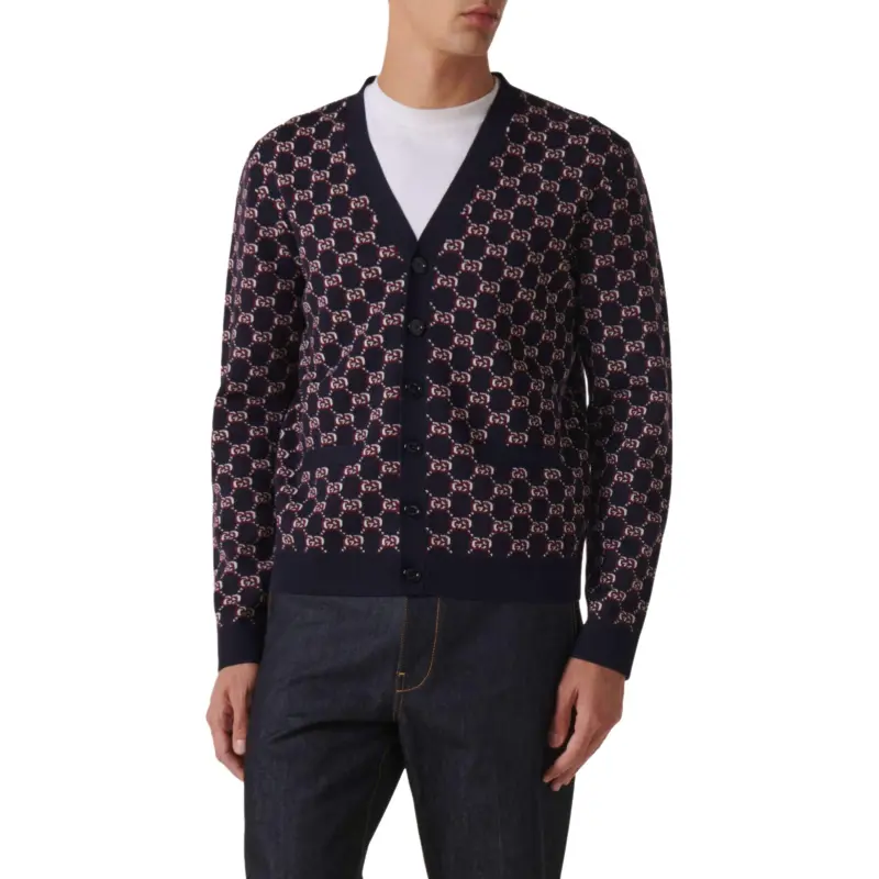 GUCCI Monogrammed Button Up Cardigan-2