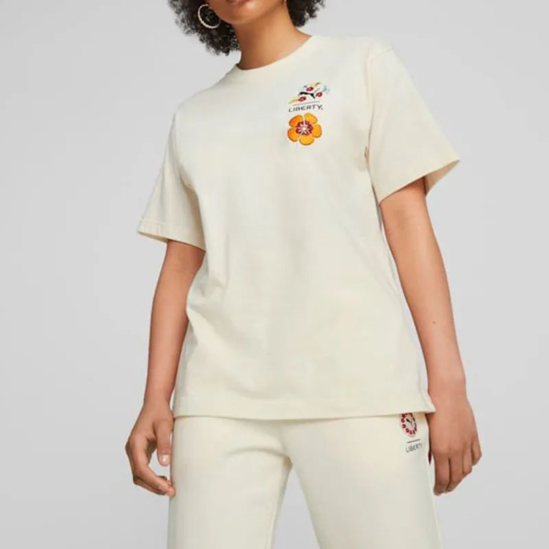 PUMA X Liberty Co branded SS23 T Shirts Women's Ecru-3