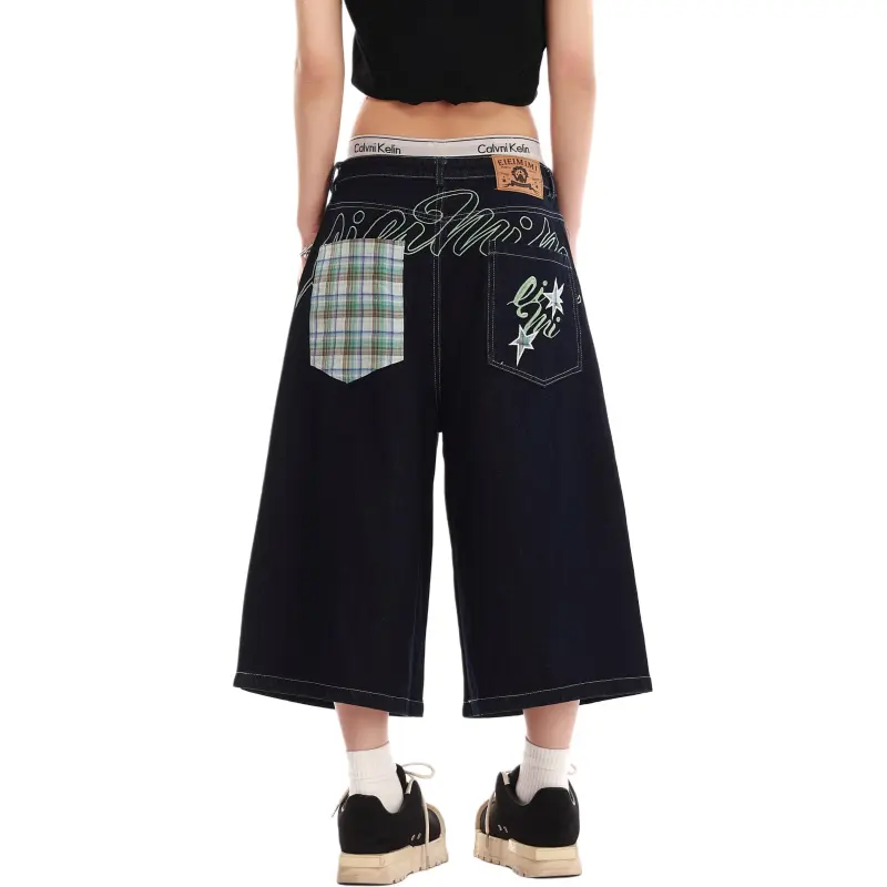 VINMUK Denim Shorts Unisex Blue-5