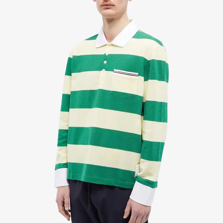 THOM BROWNE Polo Shirts Men Yellow Green-3