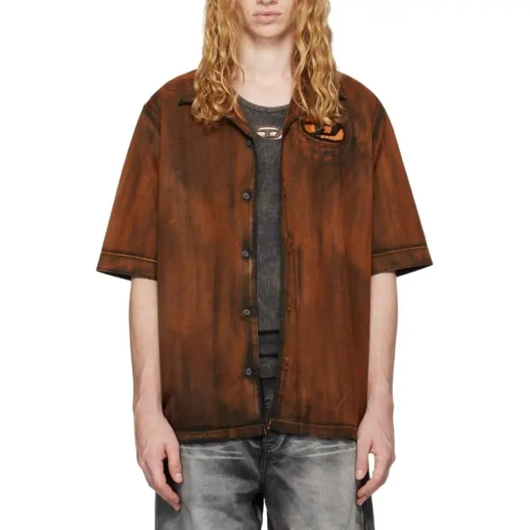 DIESEL Shirts Men Brown-3