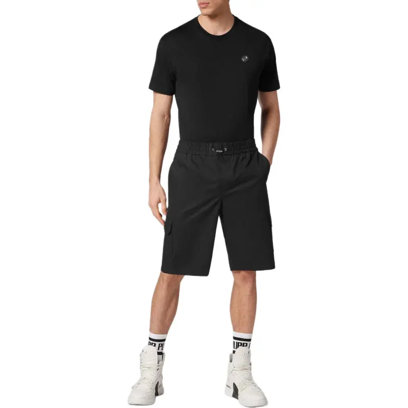 PHILIPP PLEIN Straight Hem Drawstring Cargo Shorts-2