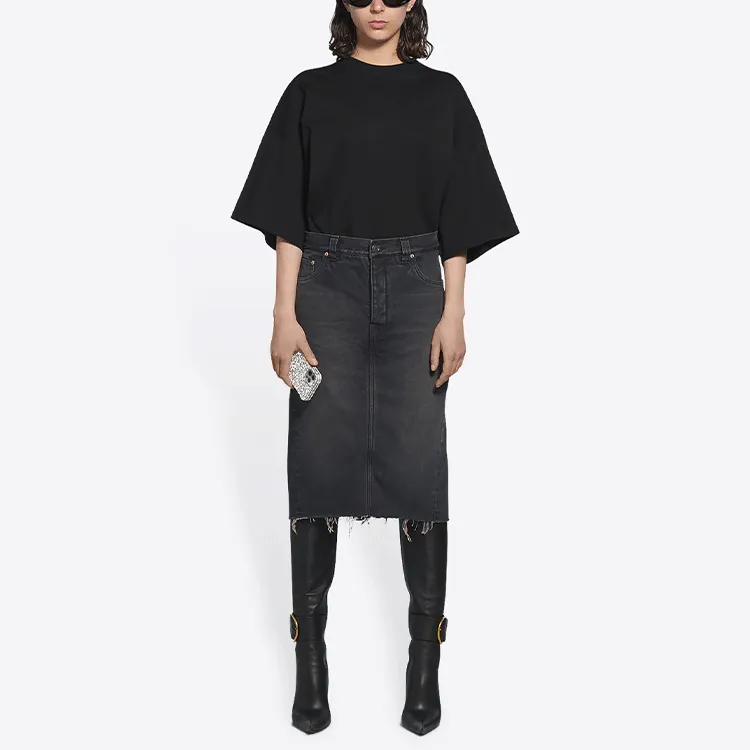 Balenciaga Denim Short Skirts Women's Blue-2