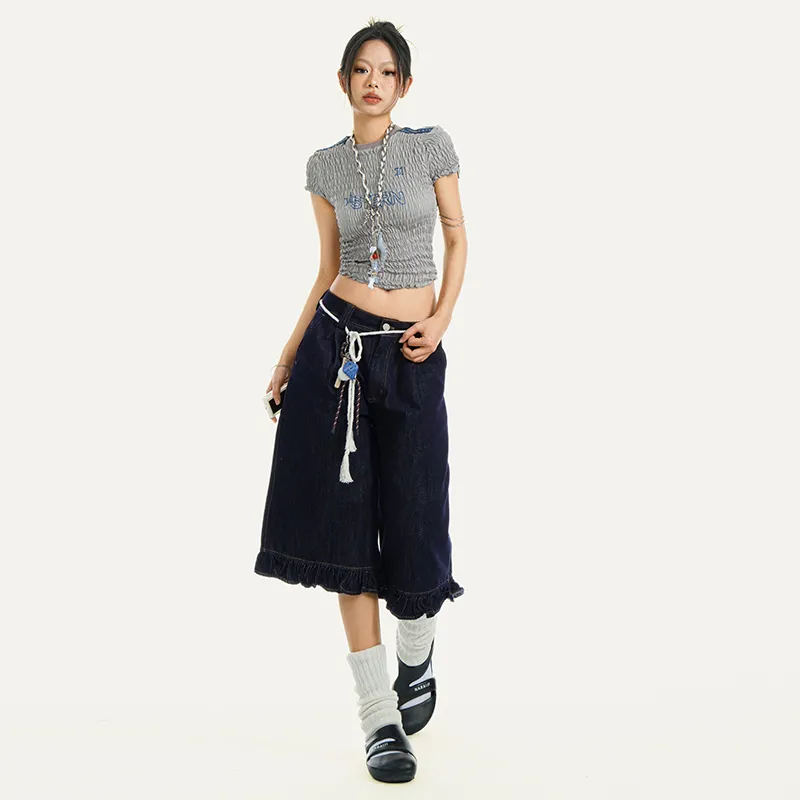 OROI Denim Shorts Women's Dark Blue-3